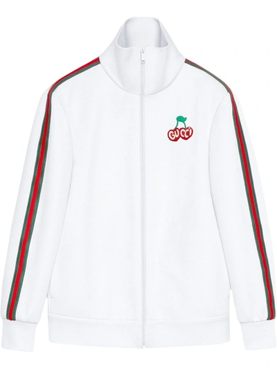 Gucci Piquet Jersey Zip-up Jacket In Off-white