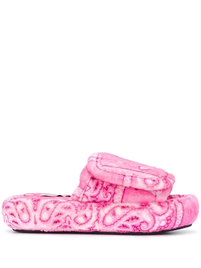 Natasha Zinko Bandanna Slides In Pink