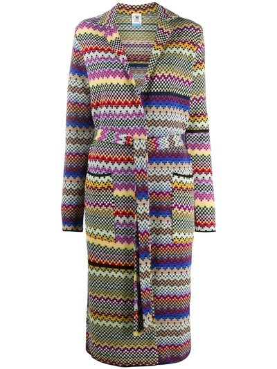 M Missoni Geometric-knit Robe Cardigan In Yellow