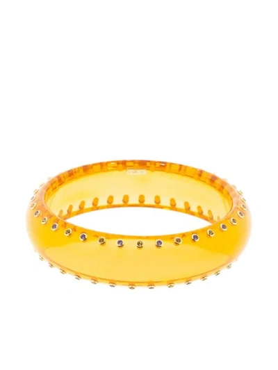 Mark Davis 18kt Yellow Gold Bakelite Bangle Bracelet In Ylwgold