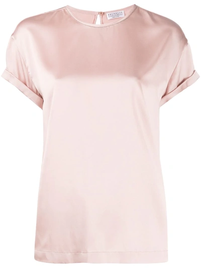 Brunello Cucinelli Short Sleeved T-shirt In Pink