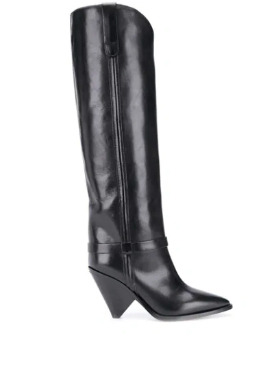 Isabel Marant Knee-length Cone Heel Boots In Black