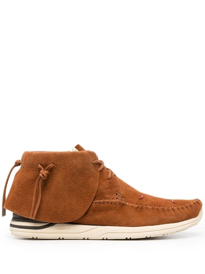 Visvim Lhamo-folk Beaded Suede Boots In Brown