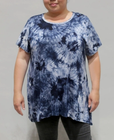 Coin 1804 Women's Plus Size Tie Dye T-shirt In Blue
