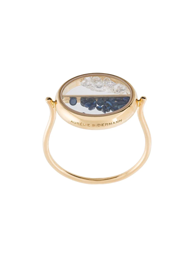 Aurelie Bidermann Chivor Diamond And Sapphire Ring In Yellow