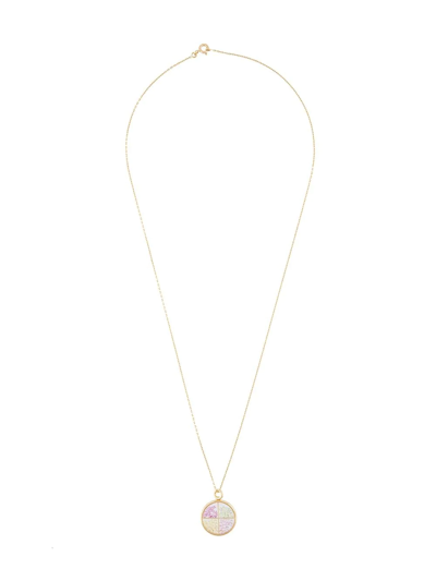 Aurelie Bidermann Baby 'chivor' Sapphire Necklace In Metallic