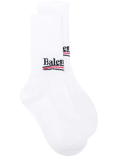 Balenciaga Intarsia Cotton-blend Socks In White