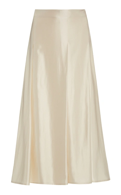 Beaufille Ricci Satin Midi Skirt In Neutral