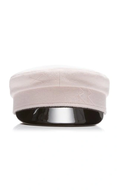 Ruslan Baginskiy Hats Embroidered Wool Baker Boy Cap In Pink