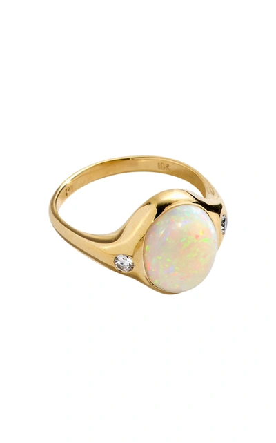 Pamela Love Women's Essential 10kt Yellow-gold; Opal And Diamond Ring In Multi
