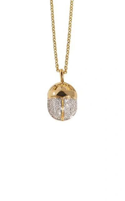 Pamela Love Scarab Pavã© Diamond 18k Yellow Gold Pendant Necklace