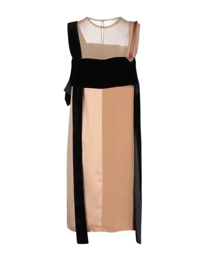 Burberry Midi Dresses In Beige