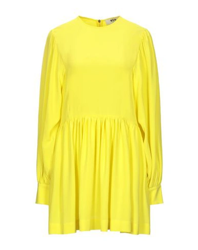 Msgm Short Dresses In Yellow