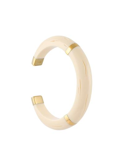 Aurelie Bidermann Caftan Moon' Gold Plated Bakelite Bracelet In White