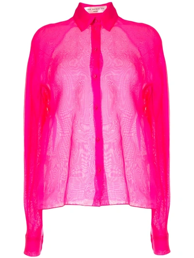 The 2nd Skin Co. Long-sleeved Silk Shirt In Pink