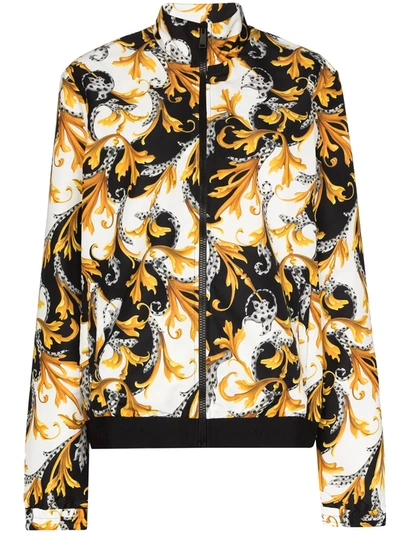Versace White Baroque Print Track Jacket In Multi