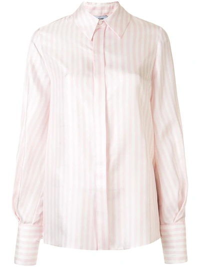 Dice Kayek Bishop Sleeve Striped Shirt In Pink