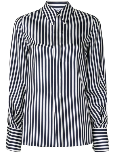 Dice Kayek Bishop Sleeve Striped Shirt In Blue