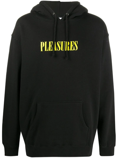 Pleasures Logo-print Hoodie In Black