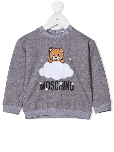 Moschino Babies' Grey Sweatshirt With Toy And Logo Press