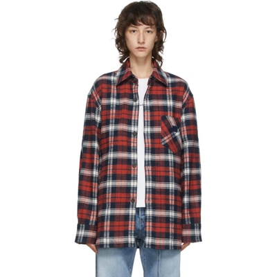 Acne Studios Oversized Checked Cotton-flannel Overshirt In Agx Rednavy