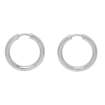 Tom Wood Silver Medium Classic Hoop Earrings In 925 Silver