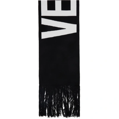 Vetements Logo-jacquard Fringed Scarf In White