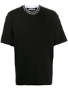 Acne Studios Extorr Logo-collar Jersey T-shirt In Black