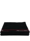 Alexander Mcqueen Jacquard Logo Beach Towel In Black