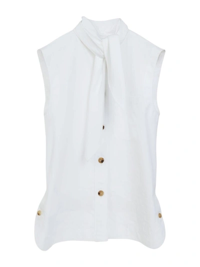 Chloé White Sleeveless Cotton Shirt