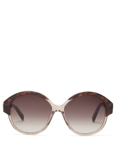 Celine Fashion Show Triomphe Tortoiseshell Effect Acetate Frame Gradient Sunglasses In Brown