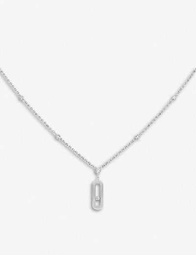 Messika Move Uno 18ct White-gold And Diamond Necklace In White Gold
