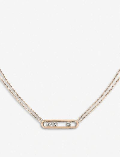 Messika Move 18ct Rose-gold And Diamond Necklace In Pink Gold