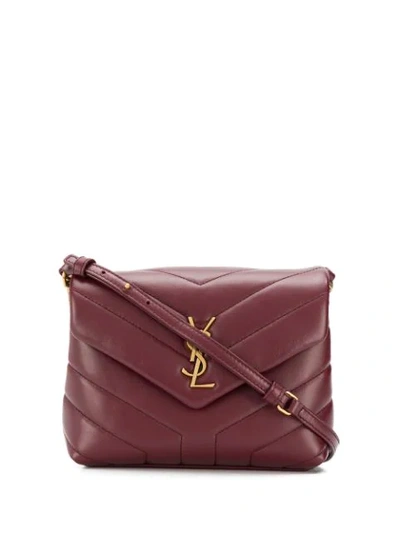 Saint Laurent Lou Medium Monogram Ysl Calf Crossbody Bag In Red