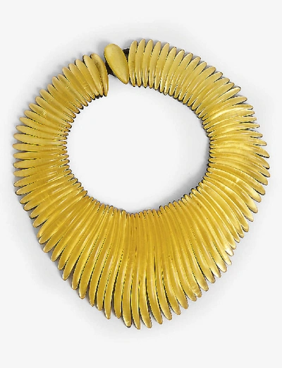 Monies Segmented Gold-leaf Necklace