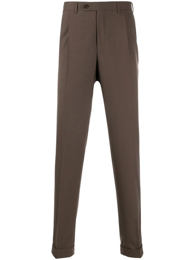 Canali Tailored Trousers In Brown