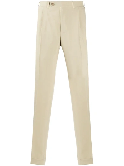 Canali Straight-fit Tailored Trousers In Neutrals