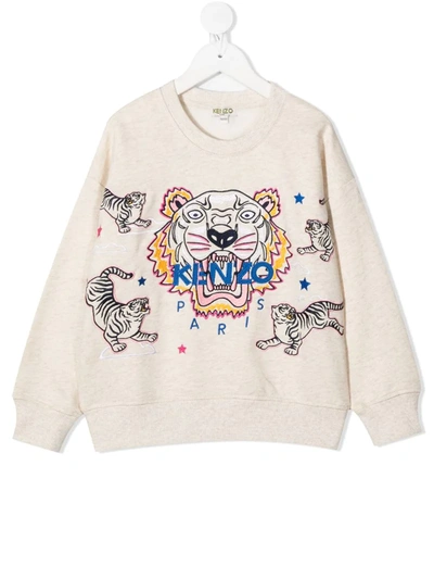Kenzo Kids Sweatshirt Tiger For Girls In Beige