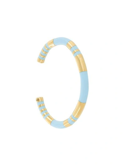 Aurelie Bidermann Positano Striped Cuff In Sky Blue