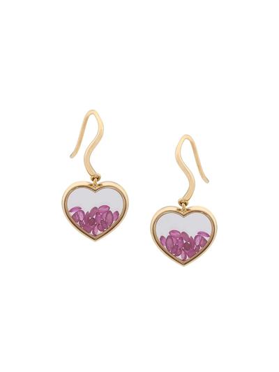 Aurelie Bidermann 'chivor' Ruby Heart Earrings In Purple