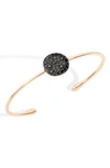 Pomellato Sabbia Cuff Bracelet With Brown Diamonds In 18k Rose Gold In Black/rose