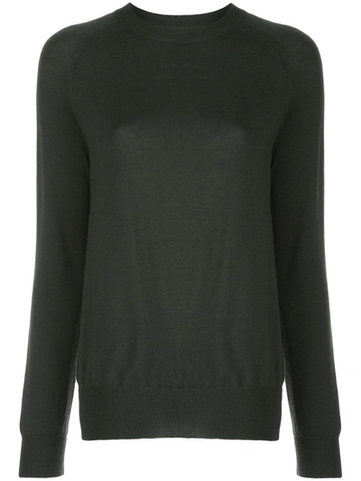 Oscar De La Renta Raglan-sleeved Jumper In Green