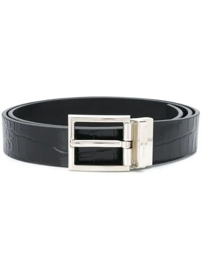 Givenchy Logo Engraved Belt In Black