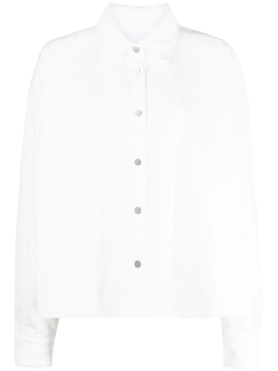 Fenty Oversized Cropped Denim Shirt In White