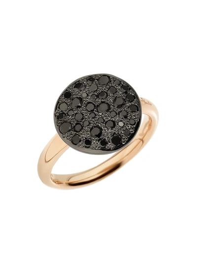 Pomellato Sabbia Black Diamond & 18k Rose Gold Ring