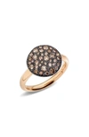 Pomellato Sabbia Ring With Brown Diamonds In Burnished 18k Rose Gold In Brown/rose