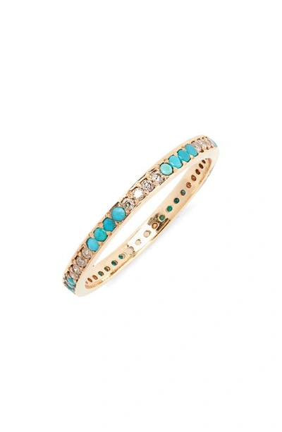 Armenta New World Diamond & Turquoise Band Ring In Rose Gold