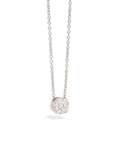 Pomellato Nudo Necklace With Diamonds In 18k Rose And White Gold