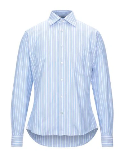 Addiction Striped Shirt In Sky Blue