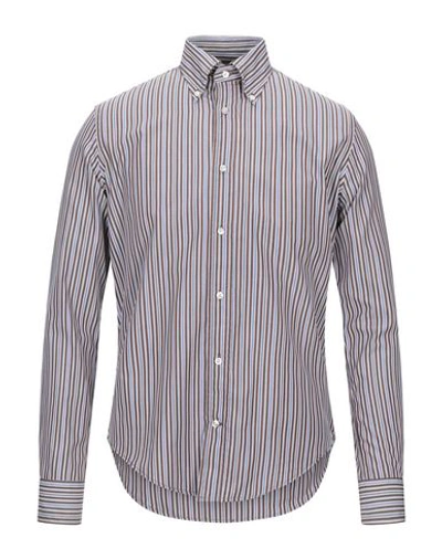 Addiction Striped Shirt In Brown